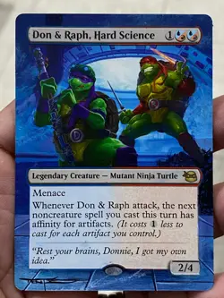 Don & Raph, Hard Science MTG Mutant Ninja Turtles Hand Painted Altered Art Tentz - Image 1