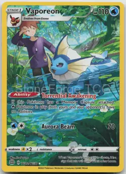 Vaporeon TG02/TG30 Holo Brilliant Stars Trainer Gallery Pokemon NM/M - Image 1