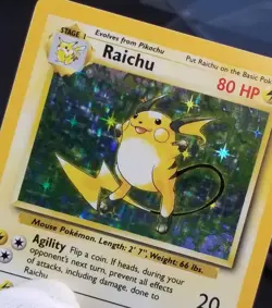 [LP/NM] read! English Raichu Holo Rare 14/102 Base Set Unlimited 1999 Pokemon - Image 1