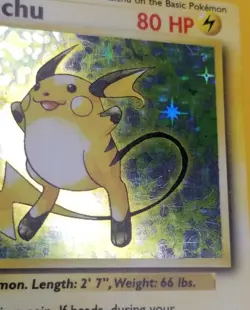 [LP/NM] read! English Raichu Holo Rare 14/102 Base Set Unlimited 1999 Pokemon - Image 3