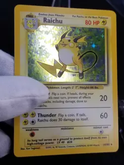 [LP/NM] read! English Raichu Holo Rare 14/102 Base Set Unlimited 1999 Pokemon - Image 4