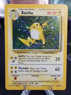 [LP/NM] read! English Raichu Holo Rare 14/102 Base Set Unlimited 1999 Pokemon - Image 5