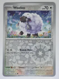 Wooloo 124/142 Reverse Holo C Pokemon Stellar Crown NM - Image 1