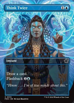 Think Twice x4 4x Borderless Foundations NM MTG - Image 1