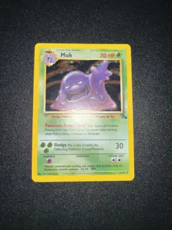 Pokemon TCG Muk 13/62 Fossil Holo Rare Unlimited WOTC LP - Image 1