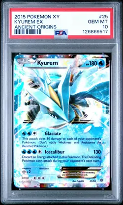 2015 POKEMON XY ANCIENT ORIGINS #25 KYUREM EX PSA 10 - Image 1