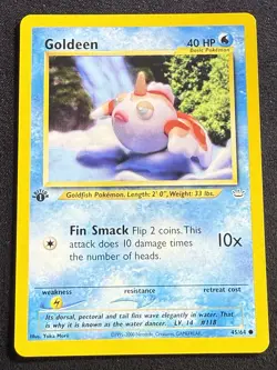 Pokemon TCG Goldeen 1st Edition 45/64 Neo Revelation VLP (Yuka Morii) - Image 1