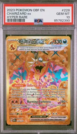 2023 POKEMON OBF EN-OBSIDIAN FLAMES HYPER RARE #228 CHARIZARD EX PSA 10 - Image 1