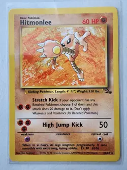 Pokemon TCG Hitmonlee 22/62 Fossil Rare LP Non Holo - Image 1