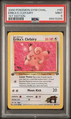 2000 Pokemon Gym Challenge - Erikas Clefairy 1st Edition 40/132 PSA 9 - Image 1