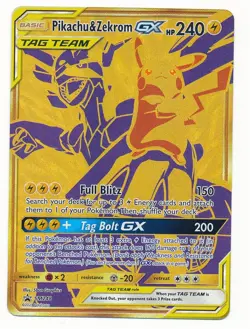 2021 POKEMON SM BLACK STAR PROMO FULL ART PIKACHU & ZEKROM GX #SM248 MINT - Image 1