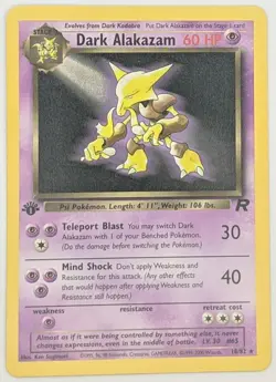 Pokemon Dark Alakazam 18/82 Team Rocket 1st Edition Rare Non-Holo WOTC Vintage - Image 1