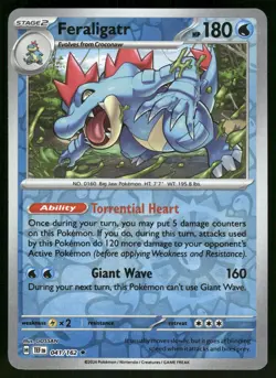 Feraligatr Reverse Holo 041/162 SV05: Temporal Forces Pokemon - Image 1