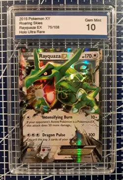 2015 Pokemon XY Rayquaza EX Roaring Skies 75/108 Holo Gem Mint 10 - Image 1
