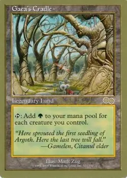 Magic MTG World Champs Matt Linde Gaea's Cradle HEAVILY PLAYED HP Gold Border - Image 1