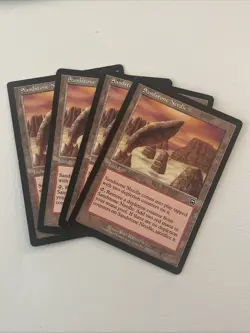 4x SANDSTONE NEEDLE LAND MERCADIAN MASQUES MTG MAGIC THE GATHERING - Image 1