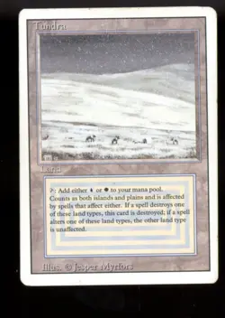 Magic MTG 3rd Edition Revised Tundra HEAVILY PLAYED HP - Image 1