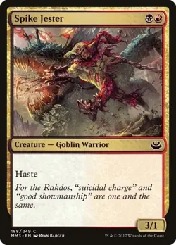 Spike Jester 188 MM3 Barger MTG Hastwe Goblin Warrior 2017 Red Black Common Gold - Image 1