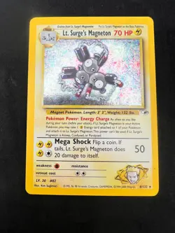 Pokemon TCG Lt. Surge's Magneton Gym Heroes 8/132 Holo Unlimited Rare MP/LP - Image 4