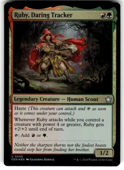 x1 Ruby, Daring Tracker FDN Foundations MTG 245 FOIL UNCOMMON M/NM 1x - Image 1