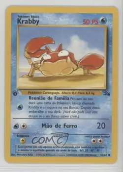 Krabby Portuguese 1st Ed. Pokemon Fossil #51 1999 - Image 1