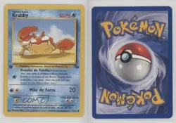 Krabby Portuguese 1st Ed. Pokemon Fossil #51 1999 - Image 3