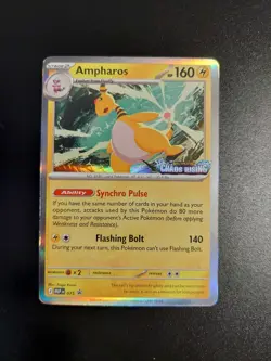 Pokemon TCG Ampharos 075 Chaos Rising Prerelease Black Star Promo English LP - Image 1