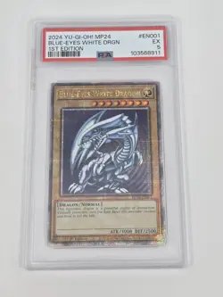 2024 YU-GI-OH! MP24-25TH ANV TIN: DUELING MIRRORS BLUE-EYES WHITE DRAGON PSA 5 - Image 1