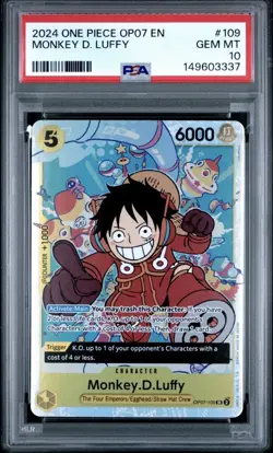 Monkey D. Luffy PSA 10 English One Piece OP07-109 2024 500 Years in the Future - Image 1