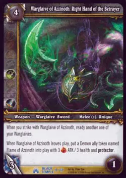 World of Warcraft TCG Warglaive of Azzinoth, Right Hand of the Betrayer - Black - Image 1