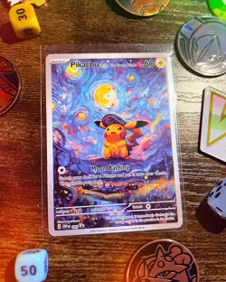 SALE! | Pikachu With The Starry Night | Van Gogh Pokemon Cards | #20 | Read Des. - Image 3
