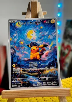 SALE! | Pikachu With The Starry Night | Van Gogh Pokemon Cards | #20 | Read Des. - Image 4