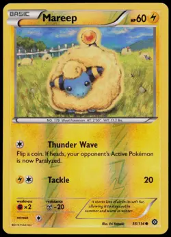 Mareep 38/114 XY - Steam Siege Reverse Holo Pokemon TCG - Image 1