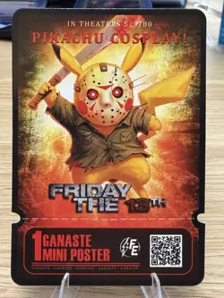 Friday The 13th (Pikachu) - Movie Ticket Card - Electric Pikachu Cosplay Pokemon - Image 1