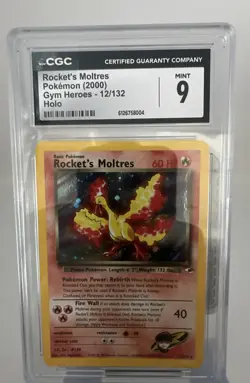 Pokemon TCG vintage Rocket's Moltres 012/132 Gym Heroes Holo - CGC 9 ✨MINT✨ - Image 1