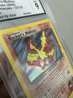 Pokemon TCG vintage Rocket's Moltres 012/132 Gym Heroes Holo - CGC 9 ✨MINT✨ - Image 3