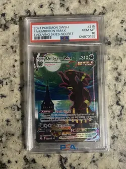 Pokemon Umbreon VMAX Alt Art Secret Rare 215/203 Evolving Skies PSA 10 - Image 1