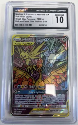 Pokemon Moltres & Zapdos & Articuno GX SM210 Black Star Promo Holo CGC 10 - Image 1
