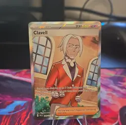 Pokemon TCG Clavell Trainer-Supporter SV02 249/193 Full Art Holo Ultra Rare Eng - Image 1