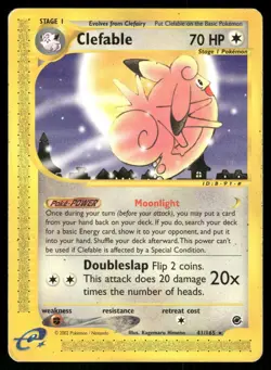 Clefable 41/165 Rare Expedition Base Set Pokemon Heavily Played - Image 1