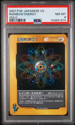 Rainbow Energy Holo Vs Pokemon Japanese PSA 8 - Image 1