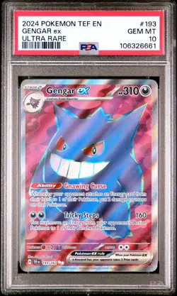 2024 POKEMON TEF EN-TEMPORAL FORCES #193 GENGAR ex ULTRA RARE PSA 10 - Image 1