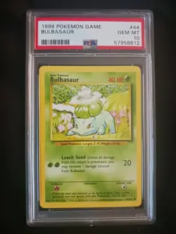 Pokemon PSA 10 #44 BULBASAUR Base Set 1999 Gem Mint Vintage - Image 1