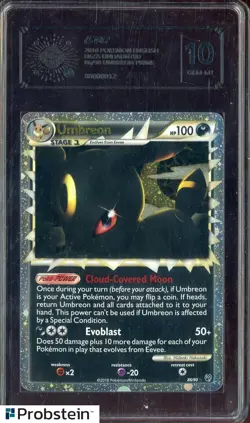 2010 Pokemon HGSS Undaunted #86/90 Umbreon Prime Graded 10 GEM-MT - Image 1