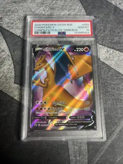 Charizard V FULL ART SWSH050 (PSA 10 GEM MINT) Black Star PROMO Pokemon - Image 1
