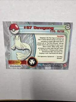Dewgong Pokemon Card Topps #87 TV Animation Edition Series Blue Logo - Image 2