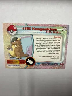 Kangaskhan #115 2000 Topps Pokemon TV Animation Edition Series 2 - Image 2
