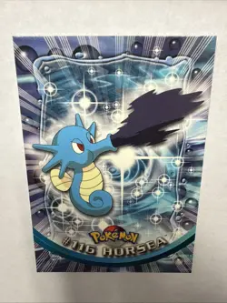 Topps HORSEA #116 Non-Holo Vintage Pokemon Trading Card Vintage Blue Logo - Image 1