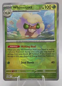 Whimsicott 008/131 Prismatic Evolutions Master Ball Holo Pokemon - Image 1
