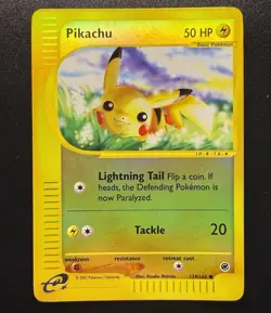 Pokemon Pikachu 124/165 Expedition Base Set Reverse Holo 50 HP English 2002 LP+ - Image 2